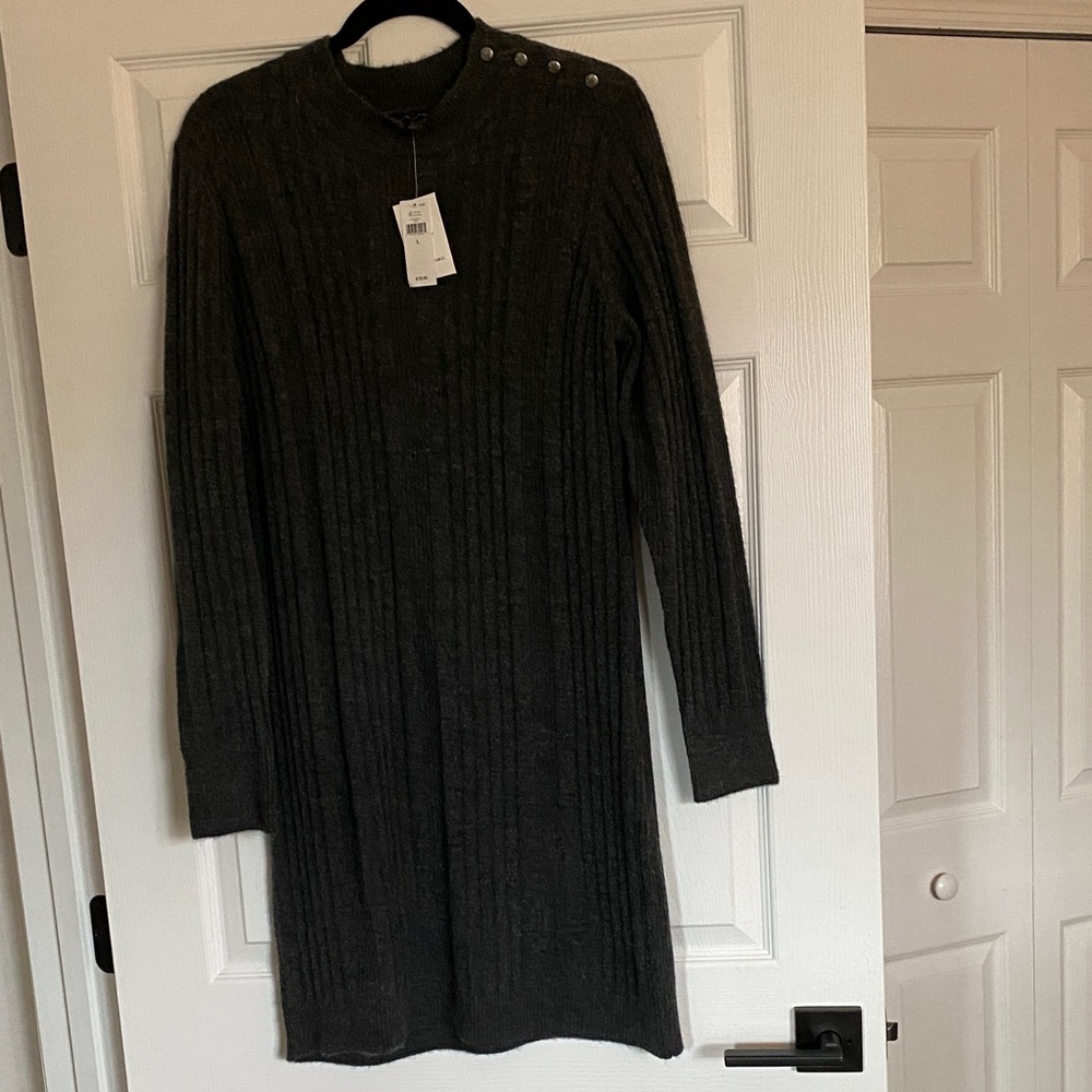 Banana Republic Dark Gray Long Sleeve Dress